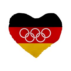 Olympic Flag Of Germany, 1960-1968 Standard 16  Premium Heart Shape Cushions by abbeyz71
