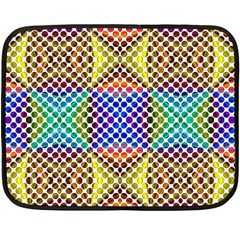 Colorful Circle Abstract White Brown Blue Yellow Double Sided Fleece Blanket (mini)  by BrightVibesDesign
