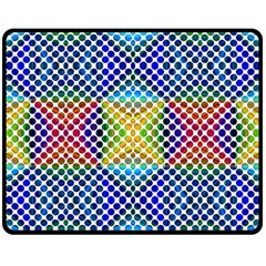 Colorful Circle Abstract White  Blue Yellow Red Fleece Blanket (medium)  by BrightVibesDesign