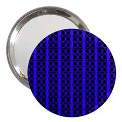 Circles Lines Black Blue 3  Handbag Mirrors by BrightVibesDesign