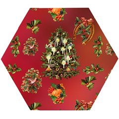 Wonderful Vintage Christmas Design Wooden Puzzle Hexagon by FantasyWorld7