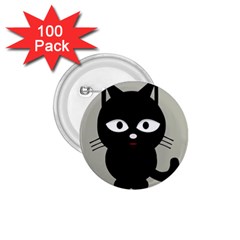 Cat Pet Cute Black Animal 1 75  Buttons (100 Pack) 
