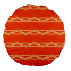 Pattern Orange Large 18  Premium Flano Round Cushions by HermanTelo