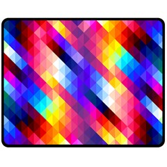 Abstract Blue Background Colorful Pattern Double Sided Fleece Blanket (medium) 