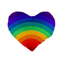 Rainbow Background Colorful Standard 16  Premium Heart Shape Cushions