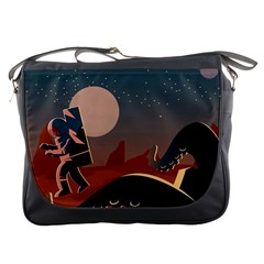 Astronaut And Monster Messenger Bag by trulycreative