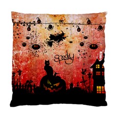 Funny Halloween Design, Cat, Pumpkin And Witch Standard Cushion Case (one Side) by FantasyWorld7