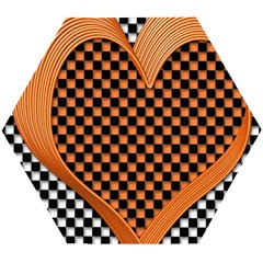 Heart Chess Board Checkerboard Wooden Puzzle Hexagon