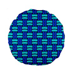 Pattern Graphic Background Image Blue Standard 15  Premium Round Cushions by HermanTelo