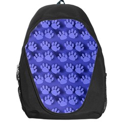 Pattern Texture Feet Dog Blue Backpack Bag by HermanTelo