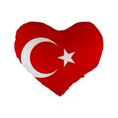 Vertical Flag Of Turkey Standard 16  Premium Flano Heart Shape Cushions by abbeyz71