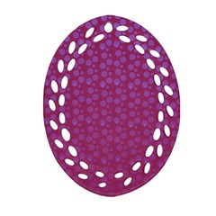 Background Polka Pattern Pink Oval Filigree Ornament (two Sides) by HermanTelo