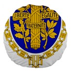 Coat o Arms of the French Republic Large 18  Premium Round Cushions Back