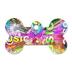 Music Abstract Sound Colorful Dog Tag Bone (two Sides) by Mariart