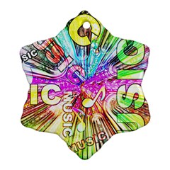 Music Abstract Sound Colorful Snowflake Ornament (two Sides)
