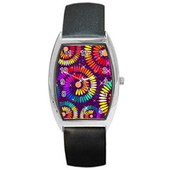 Abstract Background Spiral Colorful Barrel Style Metal Watch by HermanTelo