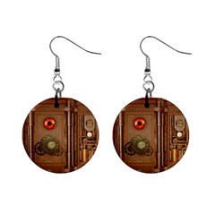 Steampunk Design Mini Button Earrings