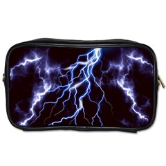 Blue Thunder Colorful Lightning Graphic Toiletries Bag (two Sides) by picsaspassion