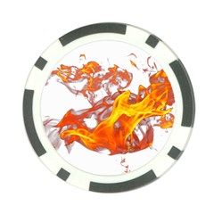 Can Walk On Volcano Fire, White Background Poker Chip Card Guard by picsaspassion
