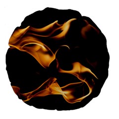 Can Walk On Volcano Fire, Black Background Large 18  Premium Flano Round Cushions by picsaspassion