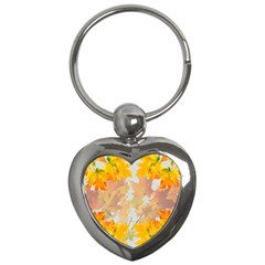 Autumn Maple Leaves, Floral Art Key Chain (heart) by picsaspassion