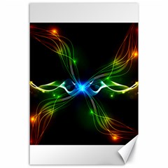 Colorful Neon Art Light Rays, Rainbow Colors Canvas 24  X 36  by picsaspassion