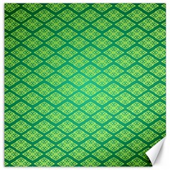 Pattern Texture Geometric Green Canvas 12  X 12 