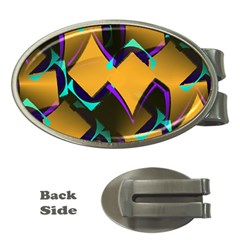 Geometric Gradient Psychedelic Money Clips (oval)  by HermanTelo