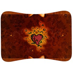 Beautiful Heart With Leaves Velour Seat Head Rest Cushion by FantasyWorld7