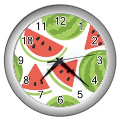 Watermelon Juice Auglis Clip Art Watermelon Wall Clock (silver) by Vaneshart