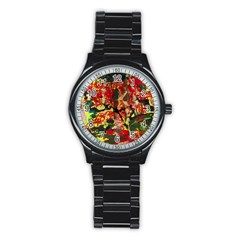 Red Country-1-2 Stainless Steel Round Watch by bestdesignintheworld
