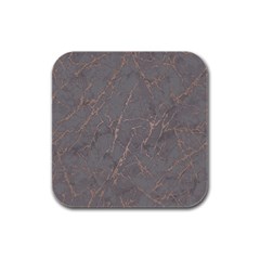 Marble Old Vintage Pinkish Gray With Bronze Veins Intrusions Texture Floor Background Print Luxuous Real Marble Rubber Square Coaster (4 Pack)  by genx