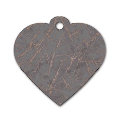 Marble Old Vintage Pinkish Gray With Bronze Veins Intrusions Texture Floor Background Print Luxuous Real Marble Dog Tag Heart (two Sides) by genx