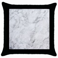 White Marble Texture Floor Background With Dark Gray Grey Texture Greek Marble Print Luxuous Real Marble Throw Pillow Case (black) by genx