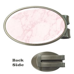 Pink Marble Texture Floor Background With Light Pink Veins Greek Marble Print Luxuous Real Marble  Money Clips (oval)  by genx
