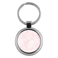 Pink Marble Texture Floor Background With Light Pink Veins Greek Marble Print Luxuous Real Marble  Key Chain (round) by genx