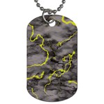 Marble light gray with green lime veins texture floor background retro neon 80s style neon colors print luxuous real marble Dog Tag (One Side)