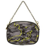 Marble light gray with green lime veins texture floor background retro neon 80s style neon colors print luxuous real marble Chain Purse (One Side)