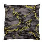 Marble light gray with green lime veins texture floor background retro neon 80s style neon colors print luxuous real marble Standard Cushion Case (One Side)