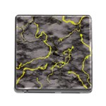 Marble light gray with green lime veins texture floor background retro neon 80s style neon colors print luxuous real marble Memory Card Reader (Square 5 Slot)