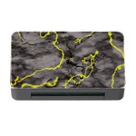 Marble light gray with green lime veins texture floor background retro neon 80s style neon colors print luxuous real marble Memory Card Reader with CF