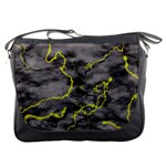 Marble light gray with green lime veins texture floor background retro neon 80s style neon colors print luxuous real marble Messenger Bag