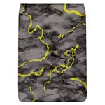 Marble light gray with green lime veins texture floor background retro neon 80s style neon colors print luxuous real marble Removable Flap Cover (L)