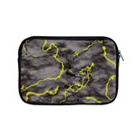 Marble light gray with green lime veins texture floor background retro neon 80s style neon colors print luxuous real marble Apple MacBook Pro 15  Zipper Case