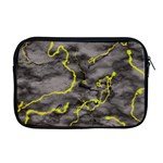 Marble light gray with green lime veins texture floor background retro neon 80s style neon colors print luxuous real marble Apple MacBook Pro 17  Zipper Case