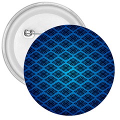 Pattern Texture Geometric Blue 3  Buttons by Alisyart