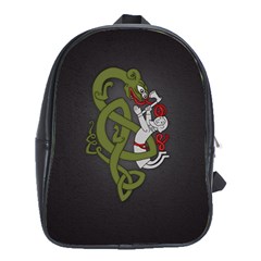 Pepe The Frog Rare Celtic Viking Norse Dragon Pattern Deus Vult Medieval Wojak Crusader School Bag (xl) by snek