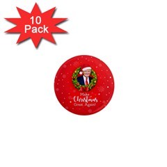 Make Christmas Great Again With Trump Face Maga 1  Mini Magnet (10 Pack)  by snek