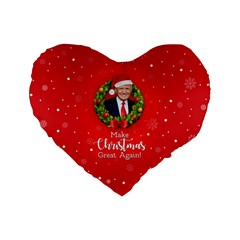 Make Christmas Great Again With Trump Face Maga Standard 16  Premium Flano Heart Shape Cushions by snek