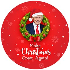 Make Christmas Great Again With Trump Face Maga Wooden Puzzle Round by snek